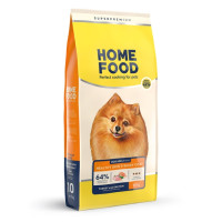Сухой корм здоровая кожа и блеск шерсти Home Food Индюшка и лосось для взрослых собак малых пород, 10 кг