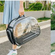 Сумка переноска для тварин котів собак до 9 кг з вентиляцією прозорою стінкою ручкою ременем розмір L 40х30х27см Чорна