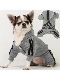 Спортивний костюм для собак та котів Adidog М Д-29см ОГ-38см 2,5-3,5кг сірий