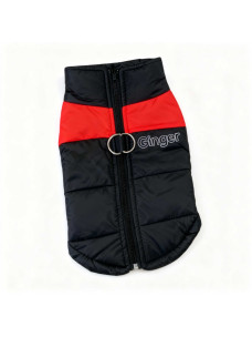 Жилетка для собак Ginger синтепон водонепроницаемая черно-красная 3XL Д-45см ОГ-58см Ш-48см