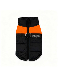 Жилетка для собак Ginger синтепон водонепроницаемая черно-оранжевая 3XL Д-45см ОГ-58см Ш-48см