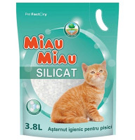Гігієнічний силікагелевий наповнювач MIAU MIAU SILICATE для туалету котів, 3.8 л