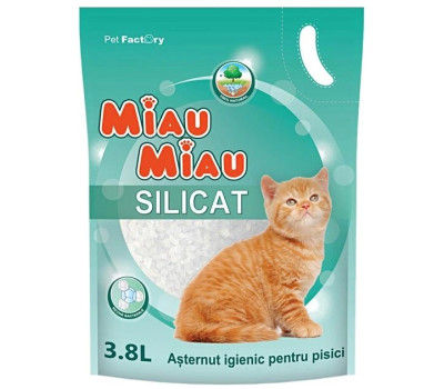 Гігієнічний силікагелевий наповнювач Miau Miau Silicate для туалету котів, 3.8 л