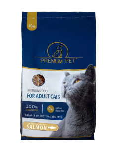 Полноценный сухой корм для кошек Premium Pet с лососем для стерилизованных, 10 кг (Премиум Пет)
