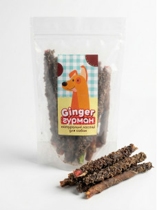 Натуральні сушені ласощі для собак Ginger Гурман Кабанос рубець яловичий, 130г 43741