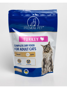 Полноценный сухой корм для кошек Premium Pet с индейкой, 350 г (Премиум Пет)