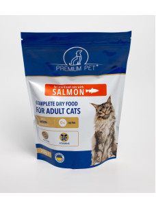 Полноценный сухой корм для кошек Premium Pet с лососем для стерилизованных, 350 г (Премиум Пет)