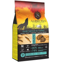 Сухой корм для пожелых стерилизованных собак мини пород Ambrosia Grain Free Fresh Salmon & Turkey Senior Light Sterilized Mini Breeds свежый лосось и индюк, 1,5 кг 832194