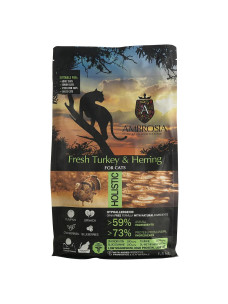 Сухий корм для стерилізованих котів Ambrosia Grain Free Cat Fresh Turkey & Herring свіжа індичка та оселедець, 1,5 кг 832255