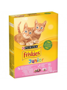 Сухой корм для кошек Friskies для котят с курицей, овощами и молоком 300г