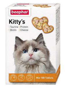 Витаминизированные лакомства Beaphar Kittys Mix для котов, 180 табл (Беафар Киттис Микс)