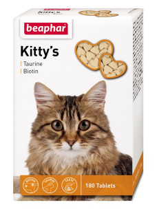 Витаминизированные лакомства для котов Beaphar Kittys с таурином и биотином, 180 табл (Киттис)