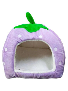 Домик для кошек и собак Земляника L 30х30х30 см фиолетовый 22-4-6