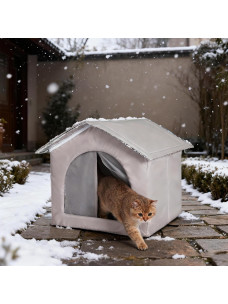 Будка термодом уличный водонепроницаемый для животных, собак, кошек, защита от холода, дождя, ветра, размер 30х30х33см 43316 серый