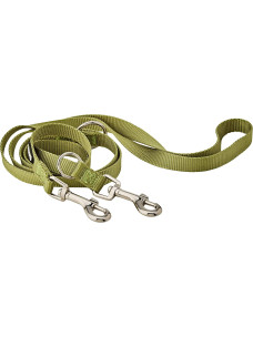 Брезентовый поводок-перестежка для собак спарка для двух собак 20мм 1,2м/1,7м/2,05м 202151зеленый