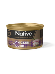 Натуральный консервированный корм Native Chicken with Duck Adult Cat с курицей и уткой для котов, 75 г