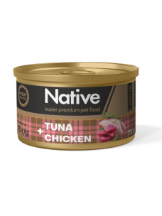 Натуральный консервированный корм Native Tuna with Chicken Adult Cat с тунцом и курицей для кошек, 75 г