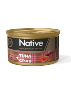 Натуральный консервированный корм Native Tuna with Crab Adult Cat с тунцом и крабом для кошек, 75 г