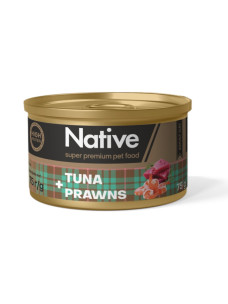 Натуральный консервированный корм Native Tuna with Prawns Adult Cat с тунцом и креветками для кошек, 75 г