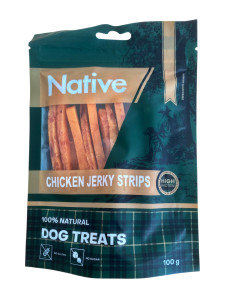 Лакомства для собак Native Dog Treats Sticker Chicken Jerky Strips Куриные полоски, 100 г (31011006)