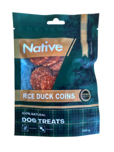 Лакомства для собак Native Dog Treats Sticker Duck & Rice Circular Chips Круглые чипсы с уткой и рисом, 100 г (31022007)