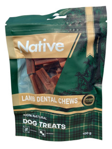 Ласощі для собак Native Lamb Dental Chews для чищення зубів з ягня, 100г