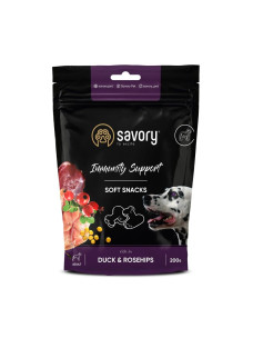 Ласощі Savory Immunity Support для зміцнення імунітету собак з качкою та шипшиною 200г