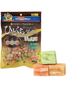 Лакомство Doggyman для собак кубики микс курица, говядина, треска 300г