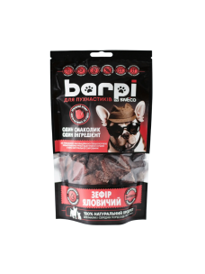 Ласощі для собак Barpi Зефір яловичий (легені) натуральний сушений продукт, 60 г
