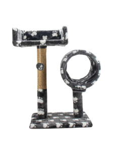 Когтеточка дряпка Пушистики для кошек с диваном и туннелем серый 56х38 см