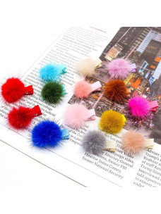 Заколка помпон с натуральный мехом 4,2х3см набор 10шт.