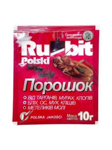 Порошок Rubit polski 10 г від тарганів, мурах, клопів, бліх, ос, мух, кліщів, метеликів, молі (Рубіт Польський)