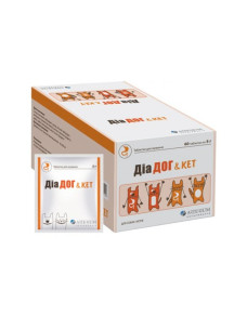 Диа Дог & Keт 1 таблетка от диареи для собак и кошек, Arterium сорбент+глюкоза