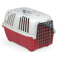 Переноска PRATIKO 2 METAL RED с металлической дверцей 55х36х36 см красная