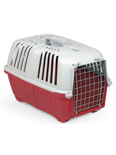 Переноска PRATIKO 2 METAL RED с металлической дверцей 55х36х36 см красная