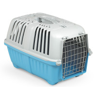 Переноска PRATIKO 2 METAL BLUE с металлической дверцей 55х36х36 см синяя