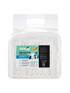 Подгузник-пояс для собак (кобелей) AnimAll, размер М, талия 35-50 см, вес 5-8 кг, 12 шт