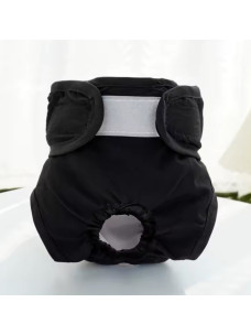 Гигиенические многоразовые трусики на липучках для собак и кошек размер L 40-45 см, черные