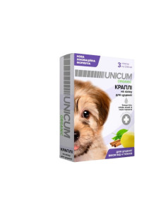 Unicum Organic краплі на натуральній основі від бліх та кліщів для щенят, 3 п UN-115